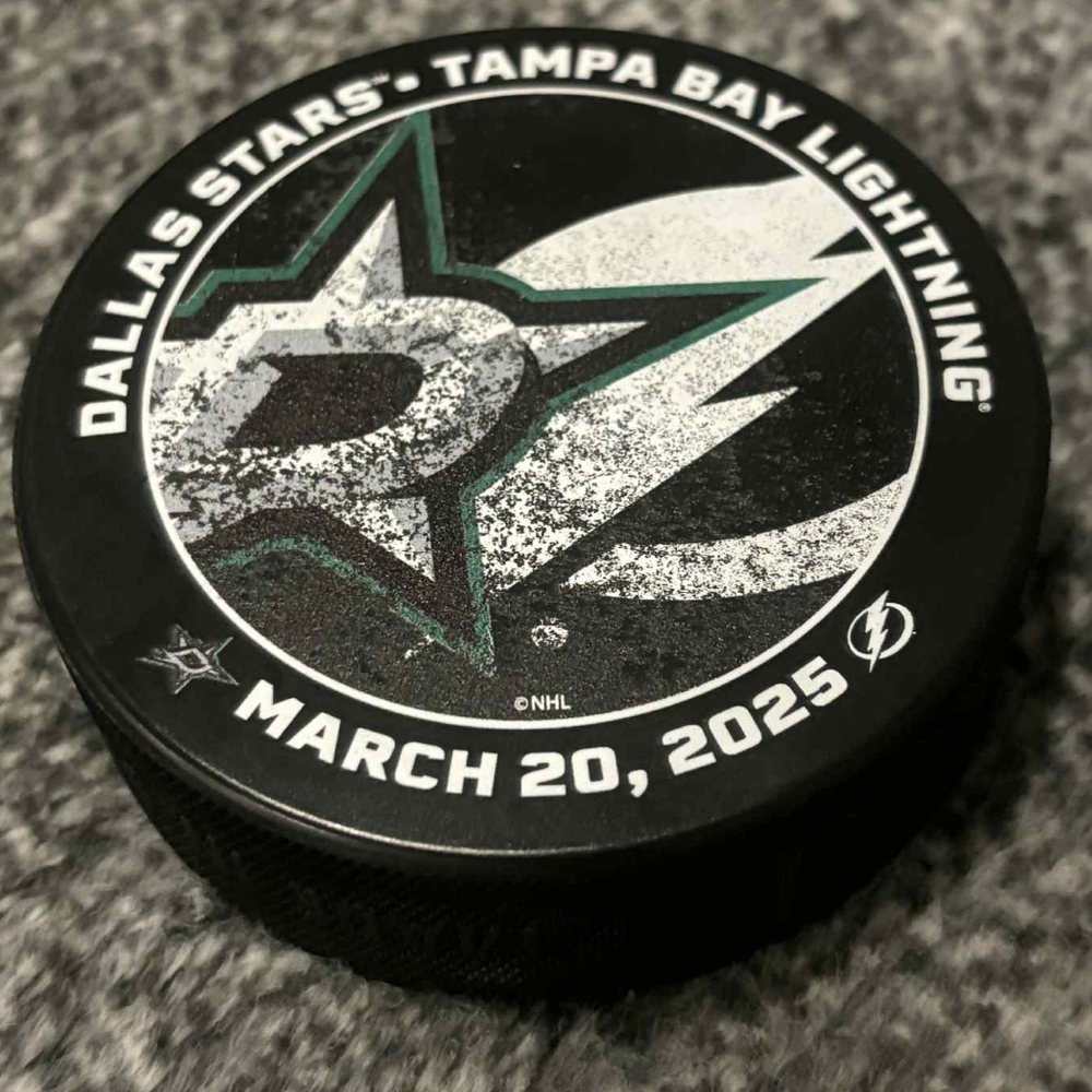 Dallas Stars vs Tampa Bay Lightning NHL Match Up Hockey Puck